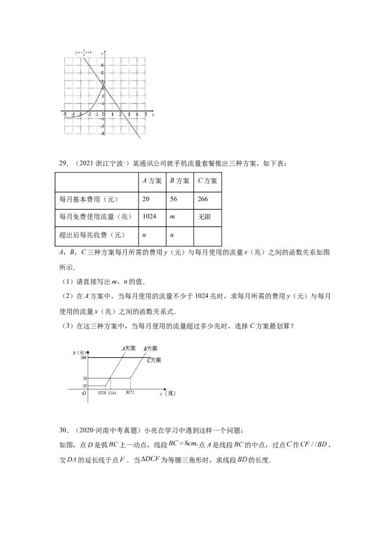 专题4.22《一次函数》中考真题专练（巩固篇）（专项练习）-2021-2022学年八年级数学上册基础知识专项讲练（北师大版）_北师大初中数学_8上-北师大版初中数学_旧版_06专项讲练