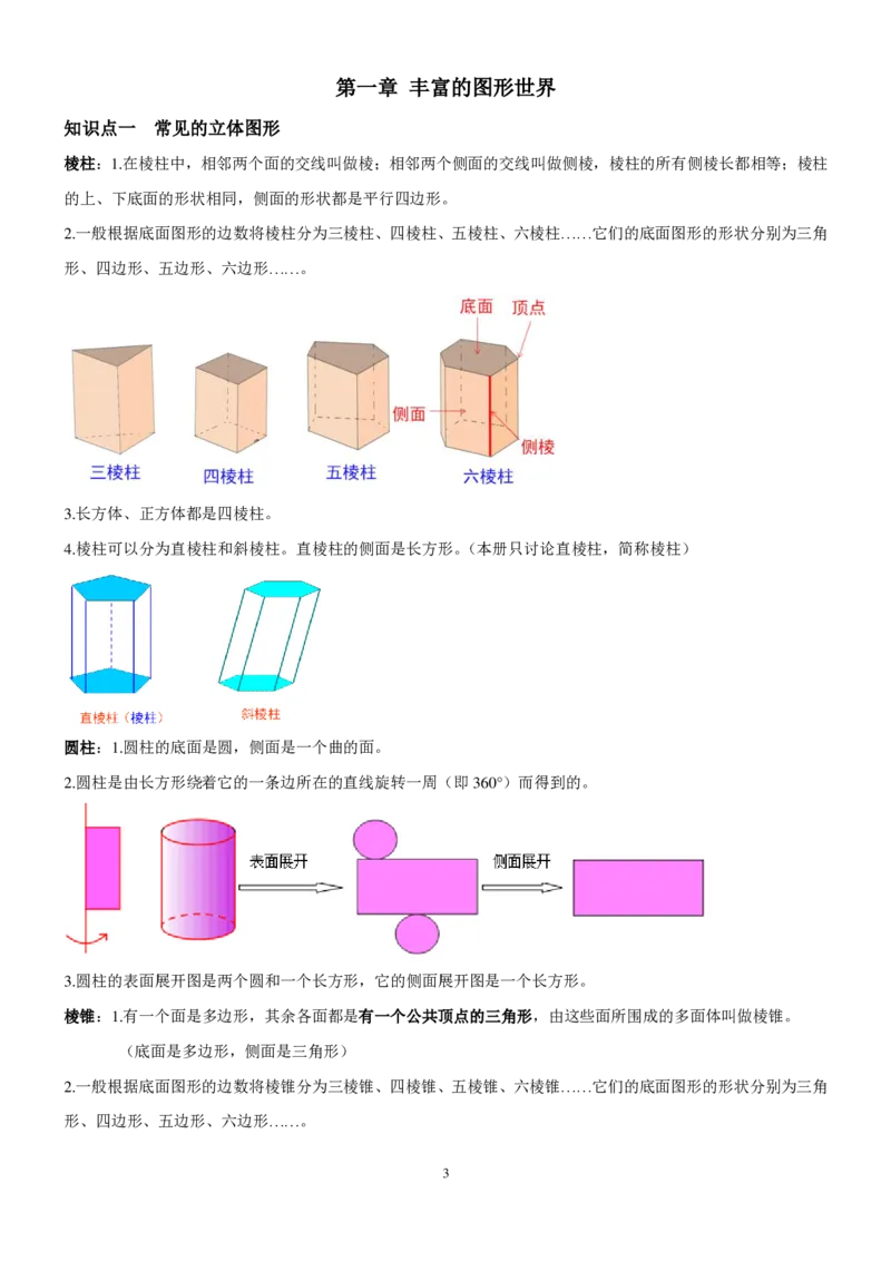 北师大版七年级上数学知识点总结（pdf）_北师大初中数学_7上-北师大版初中数学_7上-初中数学北师大（旧版）赠送_07知识点总结