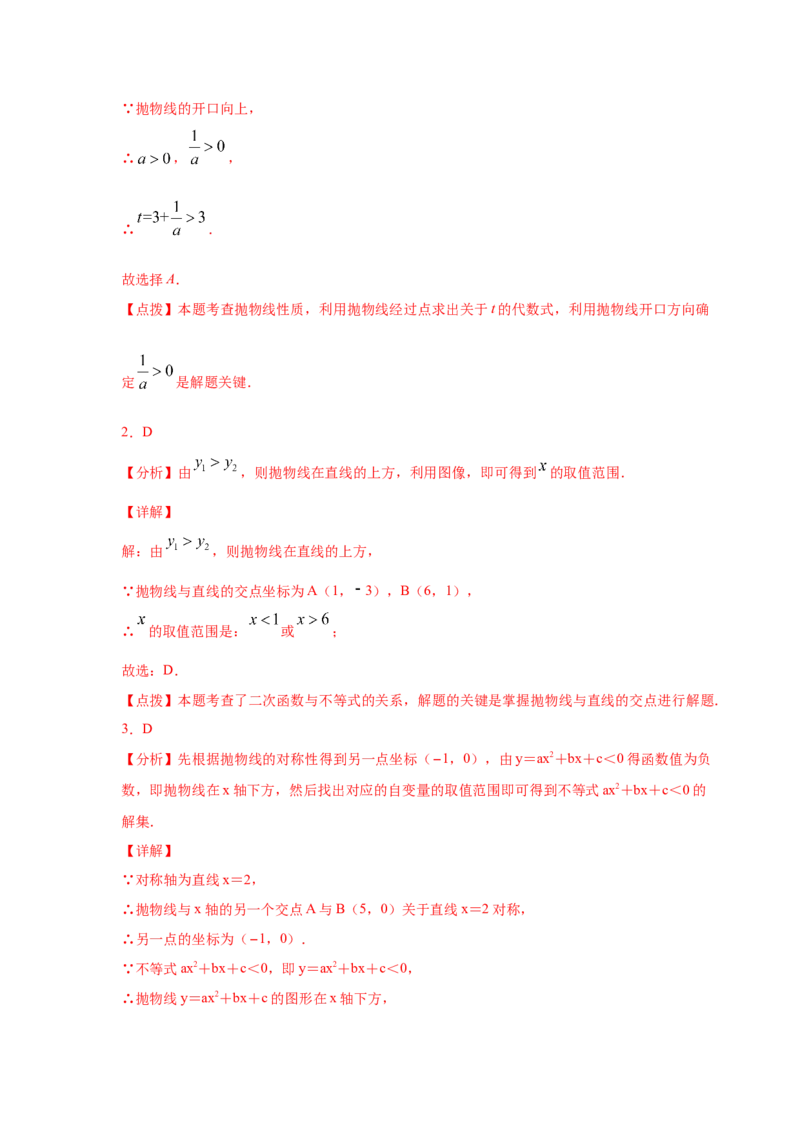 专题2.26二次函数与一元二次方程（专项练习2）-九_北师大初中数学_9下-北师大版初中数学_05习题试卷_1课时练习_同步练习（第2套）