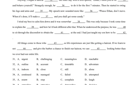 专题27完形填空议论文+夹叙夹议文-2024年新高考英语一轮复习练小题刷大题提能力（原卷版）_03高考英语_新高考复习资料_2024年新高考资料_一轮复习资料_第二部分刷大题