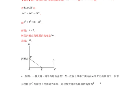 专题1.5雷劈模型（强化）（解析版）_北师大初中数学_8上-北师大版初中数学_旧版_06专项讲练_题型分层练2022-2023学年八年级数学上册单元题型精练（基础题型+强化题型）（北师大版）
