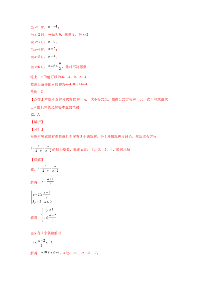 专题5.19分式方程的增根、无解问题（培优篇）（专项练习）-八年级数学下册基础知识专项讲练（北师大版）_北师大初中数学_8下-北师大版初中数学_旧版-可参考_05习题试卷_1课时练习