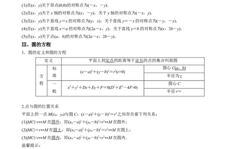 专题24直线和圆的方程（思维导图+知识清单+核心素养分析+方法归纳）_02高考数学_2025年新高考资料_一轮复习_2025年高考数学一轮复习《重难点题型与知识梳理&bull;高分突破》（新高考专用）