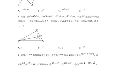 专题3.31圆中的几何模型-隐形圆专题（专项练习）--学年_北师大初中数学_9下-北师大版初中数学_05习题试卷_1课时练习_同步练习（第2套）