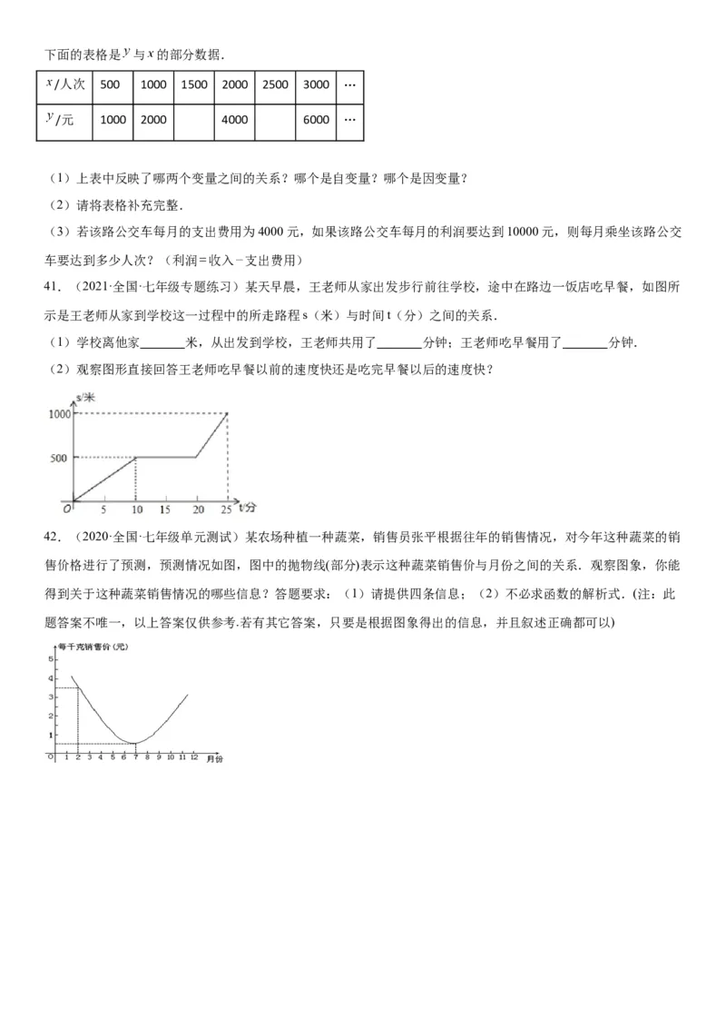 专题强化训练变量之间的关系题型强化-七年级数学下册《考点&bull;题型&bull;技巧》精讲与精练高分突破（北师大版）_北师大初中数学_7下-北师大版初中数学_7下-初中数学北师大版（旧版）赠送