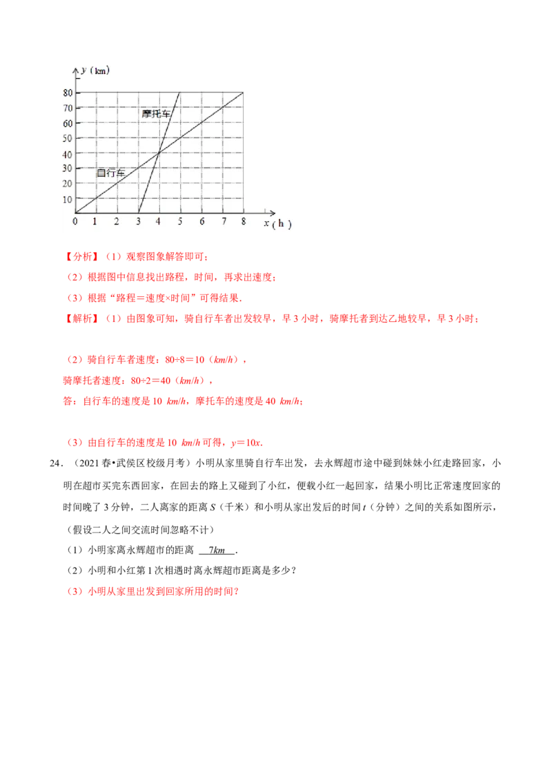 专题3.3用图象表示的变量间关系-七年级数学下册尖子生同步培优题典（解析版）北师大版_北师大初中数学_7下-北师大版初中数学_7下-初中数学北师大版（旧版）赠送_05习题试卷