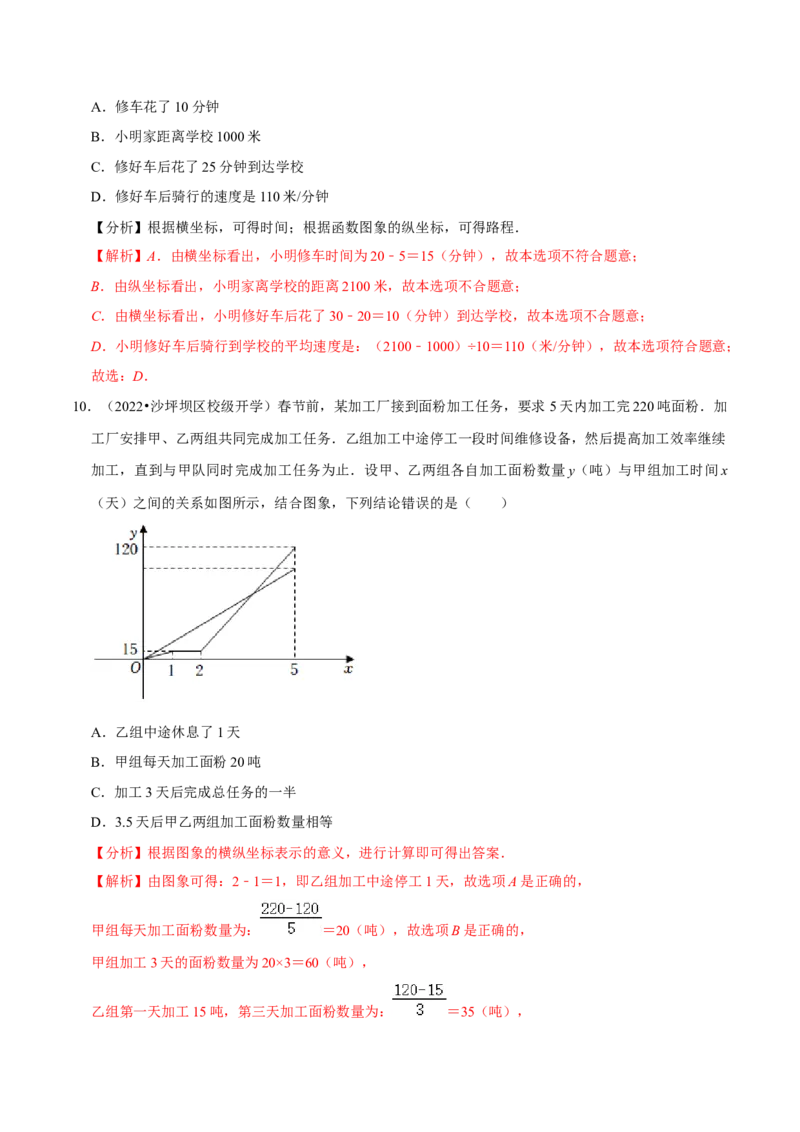专题3.3用图象表示的变量间关系-七年级数学下册尖子生同步培优题典（解析版）北师大版_北师大初中数学_7下-北师大版初中数学_7下-初中数学北师大版（旧版）赠送_05习题试卷