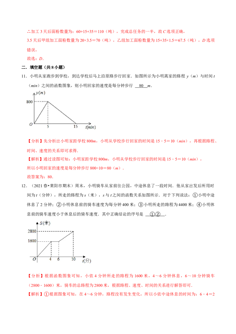 专题3.3用图象表示的变量间关系-七年级数学下册尖子生同步培优题典（解析版）北师大版_北师大初中数学_7下-北师大版初中数学_7下-初中数学北师大版（旧版）赠送_05习题试卷