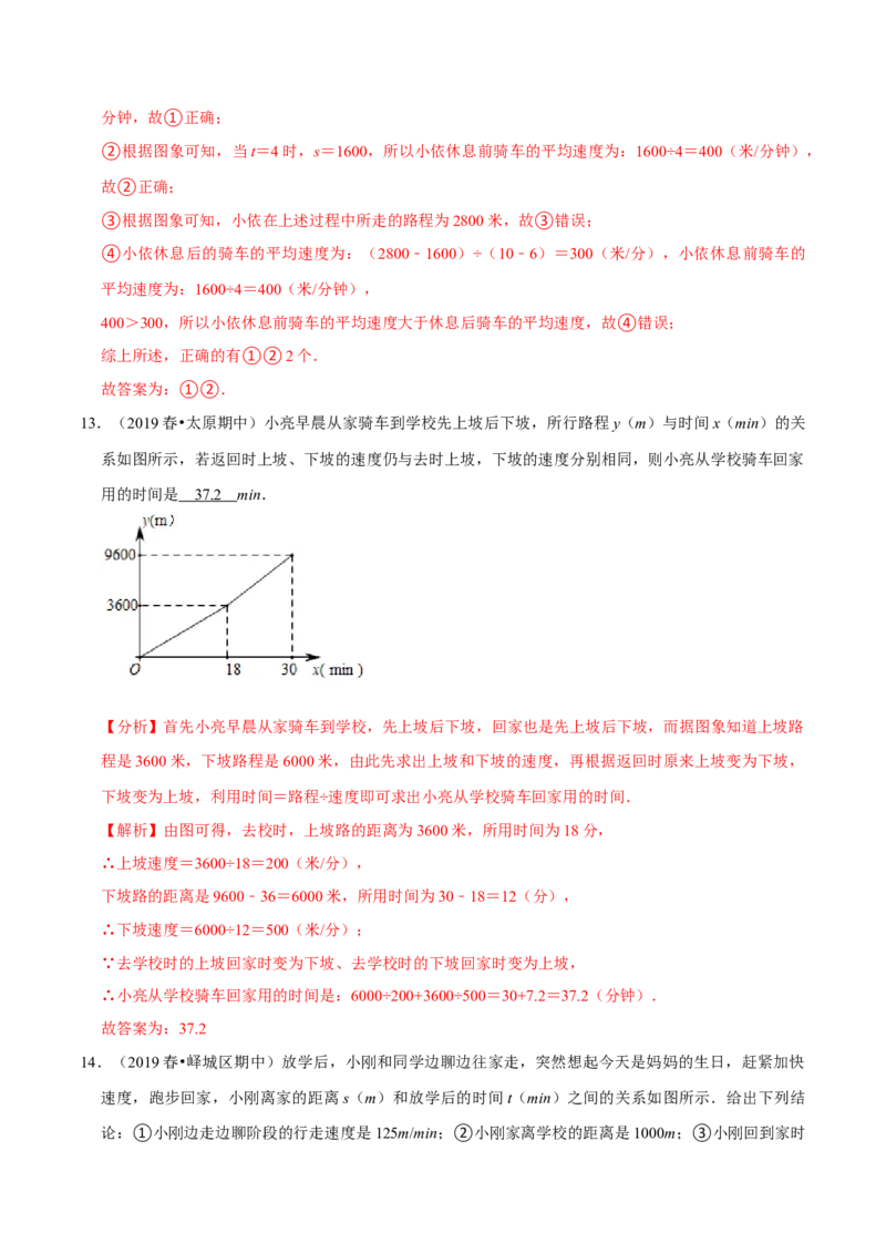 专题3.3用图象表示的变量间关系-七年级数学下册尖子生同步培优题典（解析版）北师大版_北师大初中数学_7下-北师大版初中数学_7下-初中数学北师大版（旧版）赠送_05习题试卷