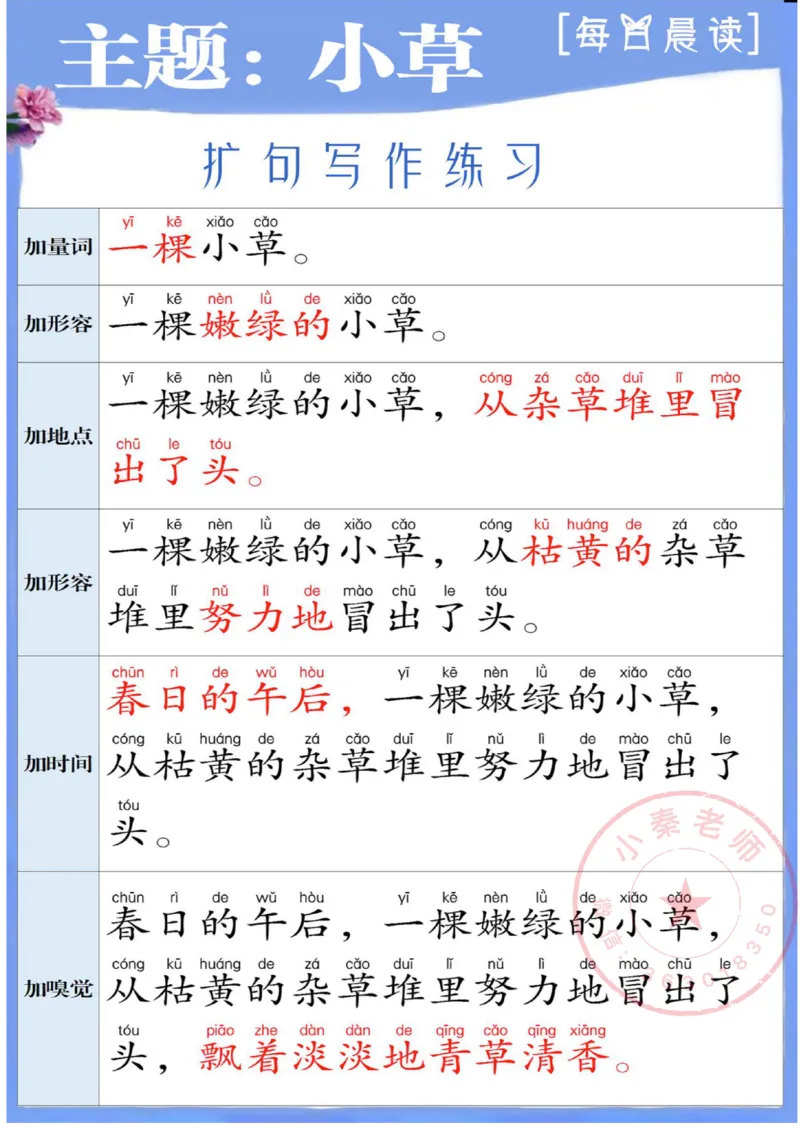1_1_3_每日晨读-扩句写作练_小学1-6年级常用的上册资源汇总_一年级上册资料_曹操老师_资料包
