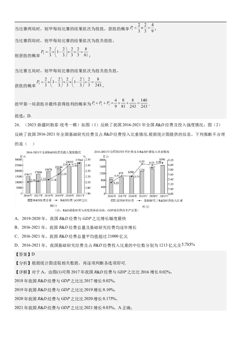 专题26概率和统计（解析版）_02高考数学_新高考复习资料_2023年新高考资料_二轮复习_高频考点解密2023年高考数学二轮复习讲义+分层训练（新高考专用）