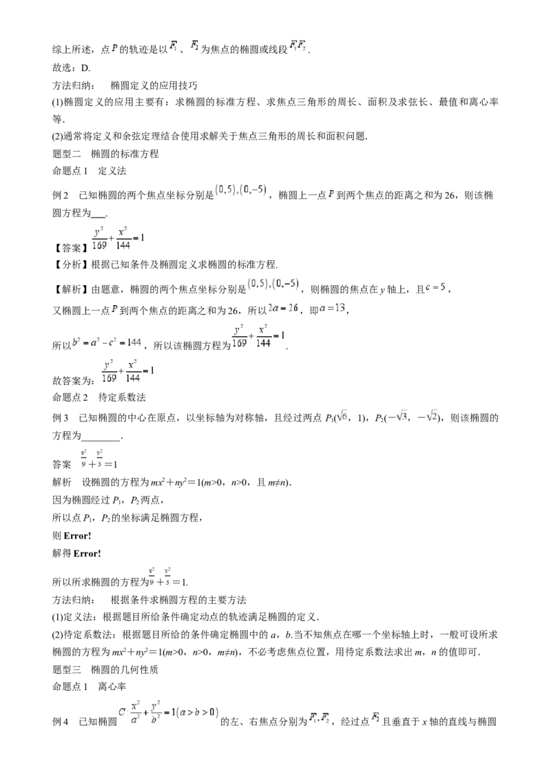 专题25椭圆（七大题型模拟精练核心素养分析方法归纳）-（新高考专用）专题25椭圆（思维导图知识清单核心素养分析方法归纳）_02高考数学_2025年新高考资料_一轮复习
