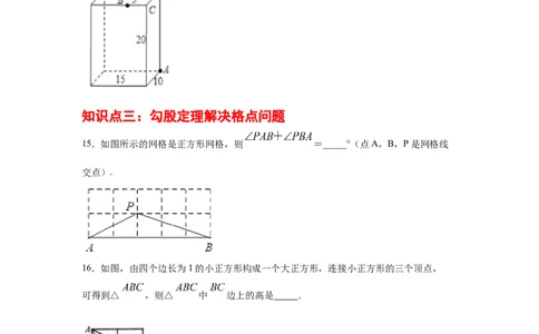 专题1.9勾股定理知识点分类专题训练1-2021-2022学年八年级数学上册基础知识专项讲练（北师大版）_北师大初中数学_8上-北师大版初中数学_旧版_06专项讲练