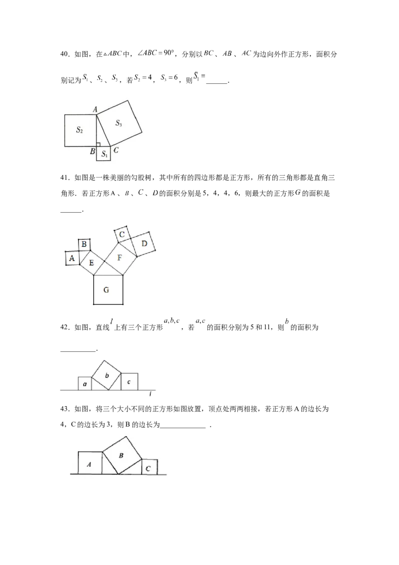 专题1.9勾股定理知识点分类专题训练1-2021-2022学年八年级数学上册基础知识专项讲练（北师大版）_北师大初中数学_8上-北师大版初中数学_旧版_06专项讲练