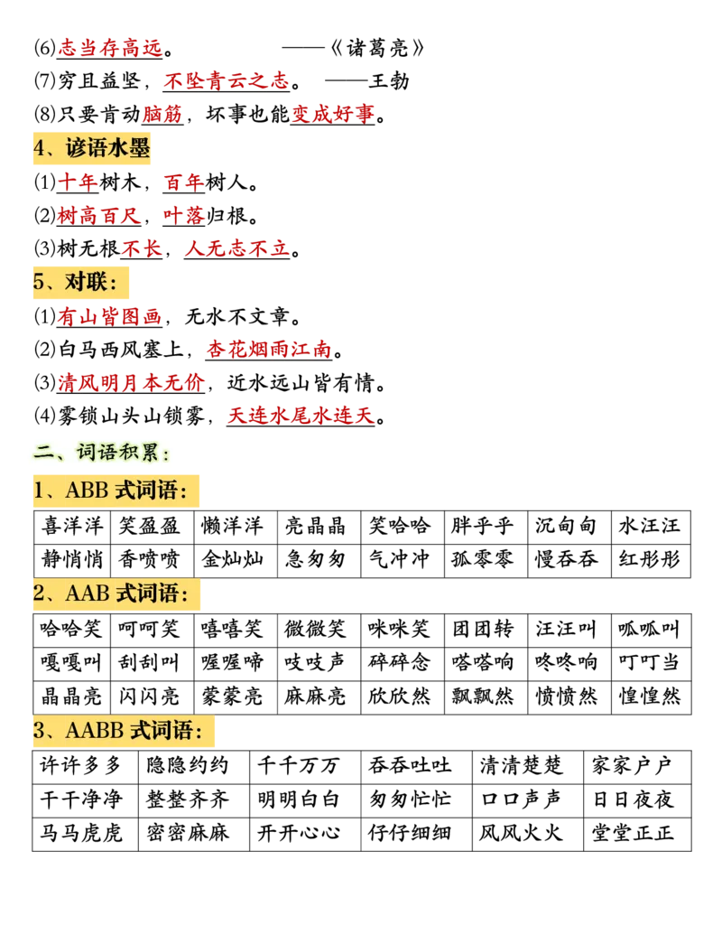 11.10二年级语文_小学1-6年级常用的上册资源汇总_二年级上册资料(1)