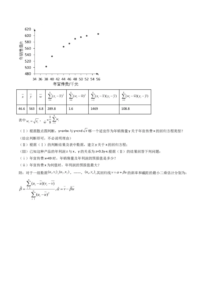 专题42重点专训统计大题专项训练（文科）（学生版）_02高考数学_通用版（老高考）复习资料_2024年复习资料_完备战2024年高考数学一轮复习考点帮（全国通用）