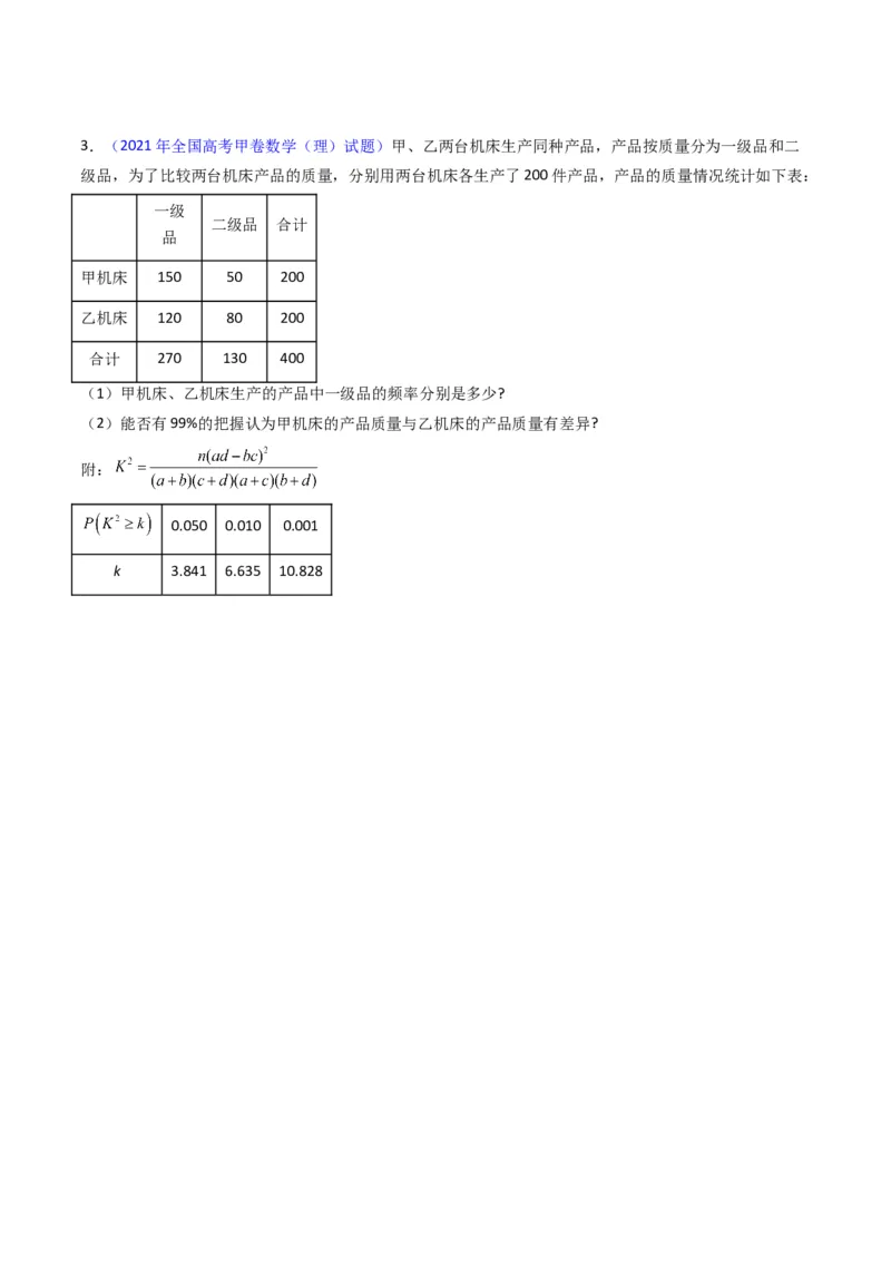 专题42重点专训统计大题专项训练（文科）（学生版）_02高考数学_通用版（老高考）复习资料_2024年复习资料_完备战2024年高考数学一轮复习考点帮（全国通用）