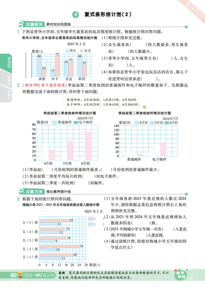 2025秋一遍过数学SJ5上_25秋小学语数英1-6年级上册《一遍过》合集_25秋苏教版数学《一遍过》1-6年级上_五年级