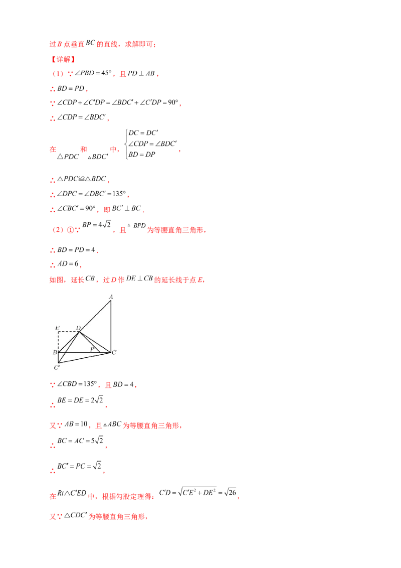 第一次月考难点特训（一）与勾股定理有关的压轴题（解析版）_北师大初中数学_8上-北师大版初中数学_旧版_06专项讲练