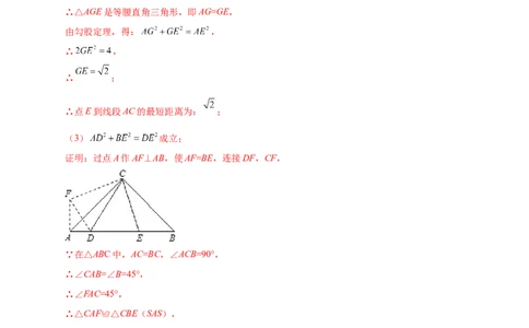 第一次月考难点特训（一）与勾股定理有关的压轴题（解析版）_北师大初中数学_8上-北师大版初中数学_旧版_06专项讲练