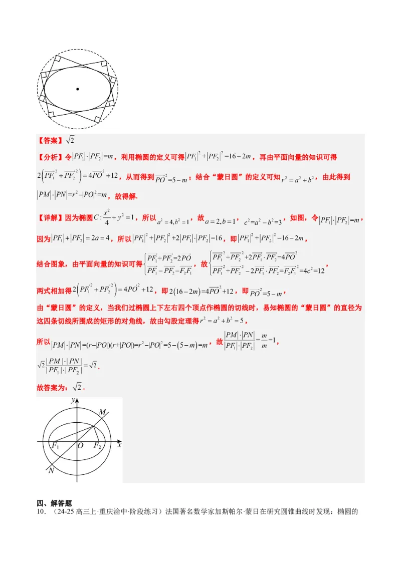 专题12阿波罗尼斯圆和蒙日圆问题（2大题型）-2025年高考数学二轮热点题型归纳与变式演练（新高考通用）（解析版）_2025年新高考资料_二轮复习_一、题型突破_重难题型&bull;解题技巧攻略