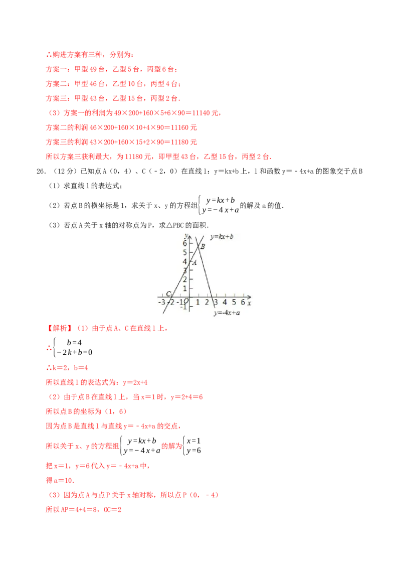 第五章二元一次方程组单元测试卷（解析版）_北师大初中数学_8上-北师大版初中数学_旧版_05习题试卷_1课时练习_同步练习（第1套）