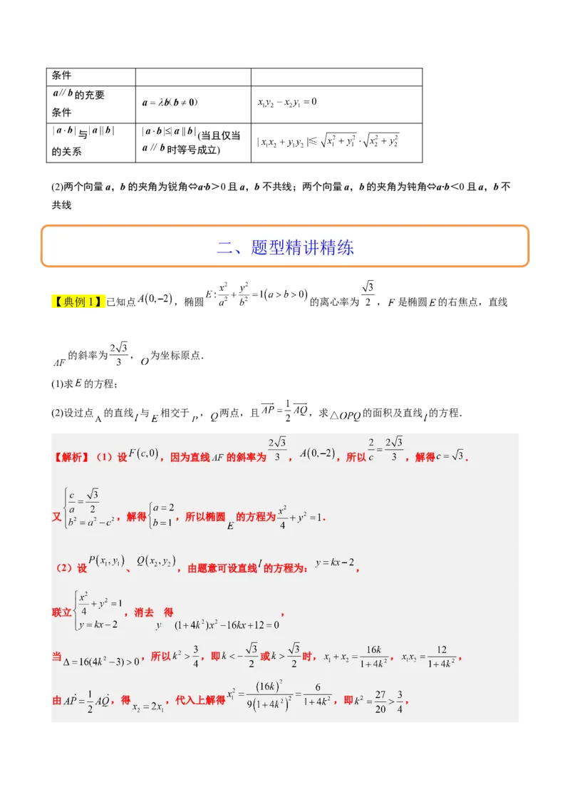 素养拓展36圆锥曲线与向量交汇问题（精讲+精练）一轮复习讲义2024年高考数学高频考点题型归纳与方法总结（新高考通用）原卷版_2024年新高考资料_1.2024一轮复习