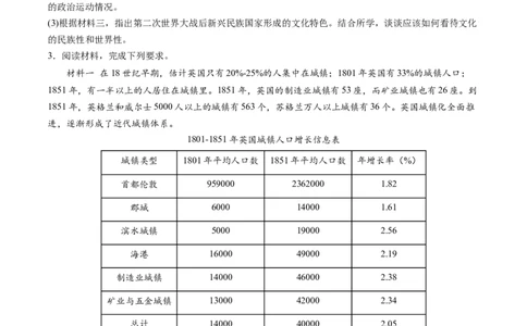 主题10工业革命时期世界的发展变化（主观题专练50题）（原卷版）_07高考历史_新高考复习资料_2024年新高考复习资料_一轮复习资料_世界史板块_主题10工业革命时期世界的发展变化