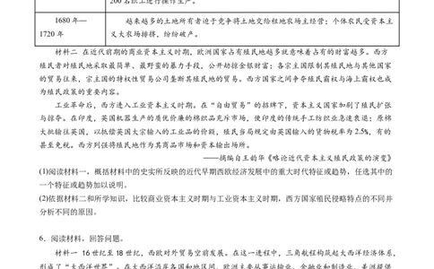 主题10工业革命时期世界的发展变化（主观题专练50题）（原卷版）_07高考历史_新高考复习资料_2024年新高考复习资料_一轮复习资料_世界史板块_主题10工业革命时期世界的发展变化