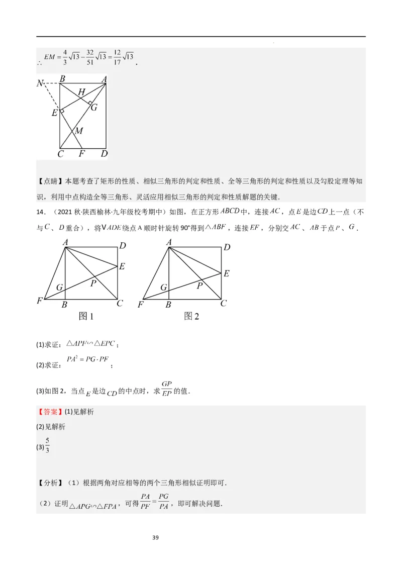 特训07期中解答压轴题（第1-5章，期中试题精选）（解析版）_北师大初中数学_9上-北师大版初中数学_05习题试卷_5专项练习