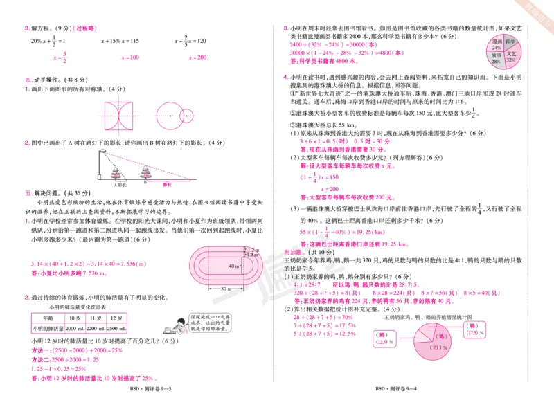 2025秋一遍过数学BSD6上单元测评卷（答案版）_25秋小学语数英1-6年级上册《一遍过》合集_25秋北师版数学《一遍过》1-6年级上_六年级