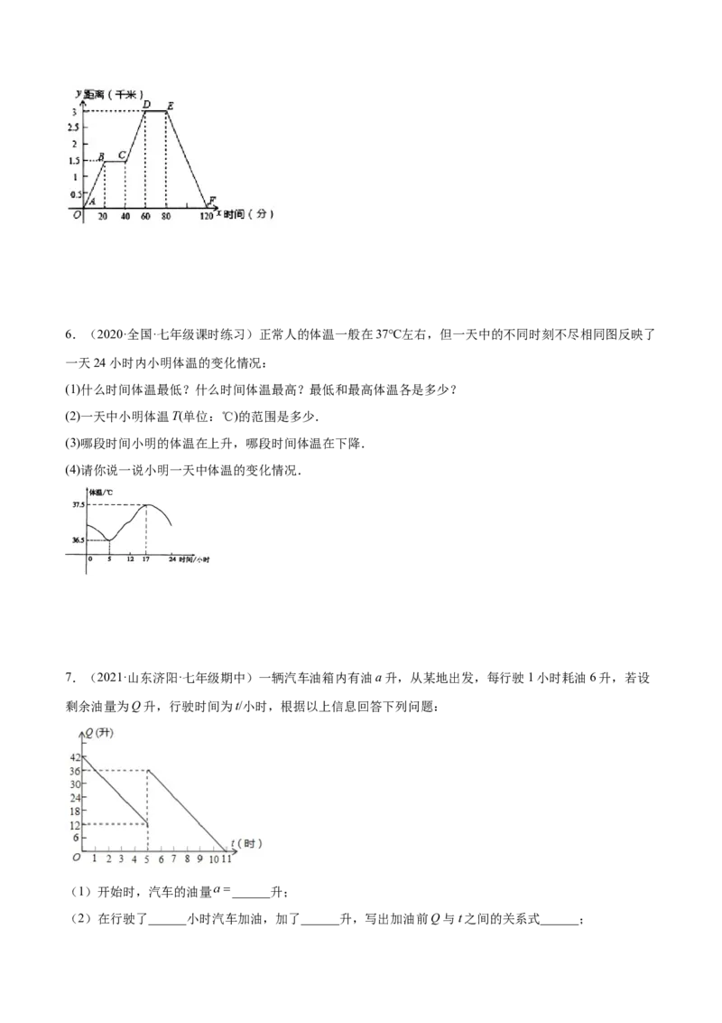 易错突围第三章变量之间的关系（原卷版）-七年级数学下册期中期末综合复习专题提优训练（北师大版）_北师大初中数学_7下-北师大版初中数学_7下-初中数学北师大版（旧版）赠送