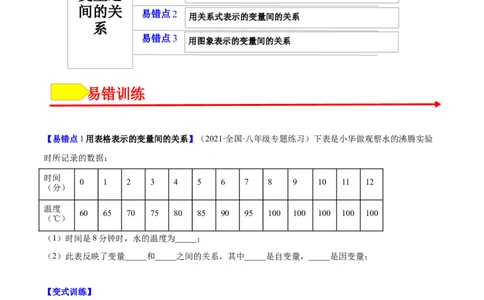 易错突围第三章变量之间的关系（原卷版）-七年级数学下册期中期末综合复习专题提优训练（北师大版）_北师大初中数学_7下-北师大版初中数学_7下-初中数学北师大版（旧版）赠送