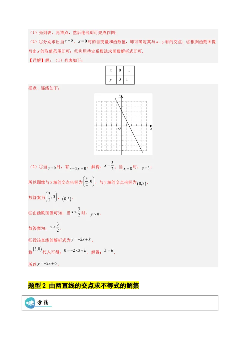 微专题04一元一次不等式与一次函数的综合应用（专项训练）（解析版）_北师大初中数学_8下-北师大版初中数学_2026春新版_第二套-东方_02.北师大数学8下试题+复习26春_专项训练