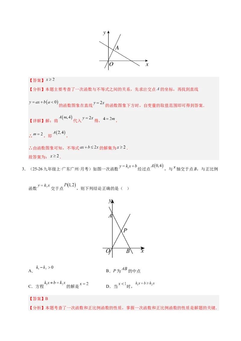 微专题04一元一次不等式与一次函数的综合应用（专项训练）（解析版）_北师大初中数学_8下-北师大版初中数学_2026春新版_第二套-东方_02.北师大数学8下试题+复习26春_专项训练