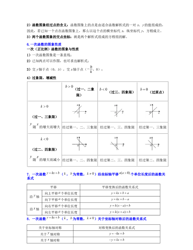 第4章一次函数（知识清单）_北师大初中数学_8上-北师大版初中数学_旧版_07知识点总结_单元知识点