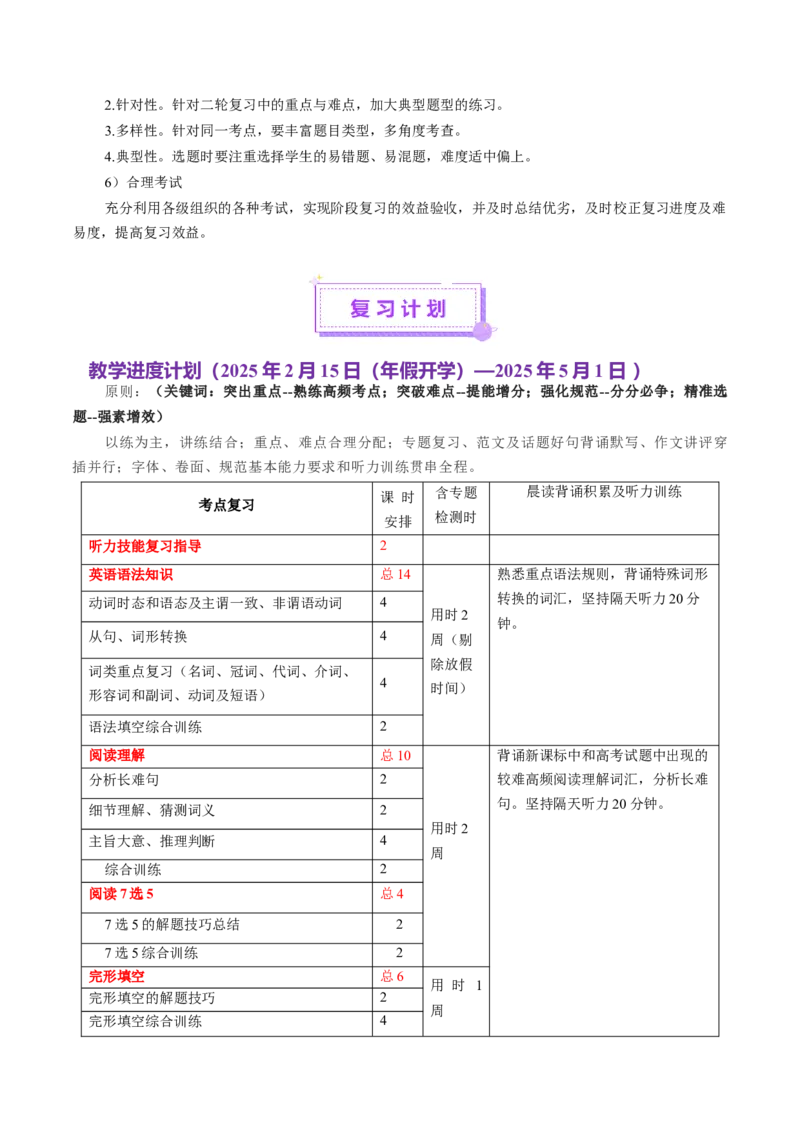 二轮复习备考策略与计划-上好课2025年高考英语二轮复习讲练测_02高考数学_2025年新高考资料_二轮复习_01高考语文等多个文件_第一部分二轮复习策略