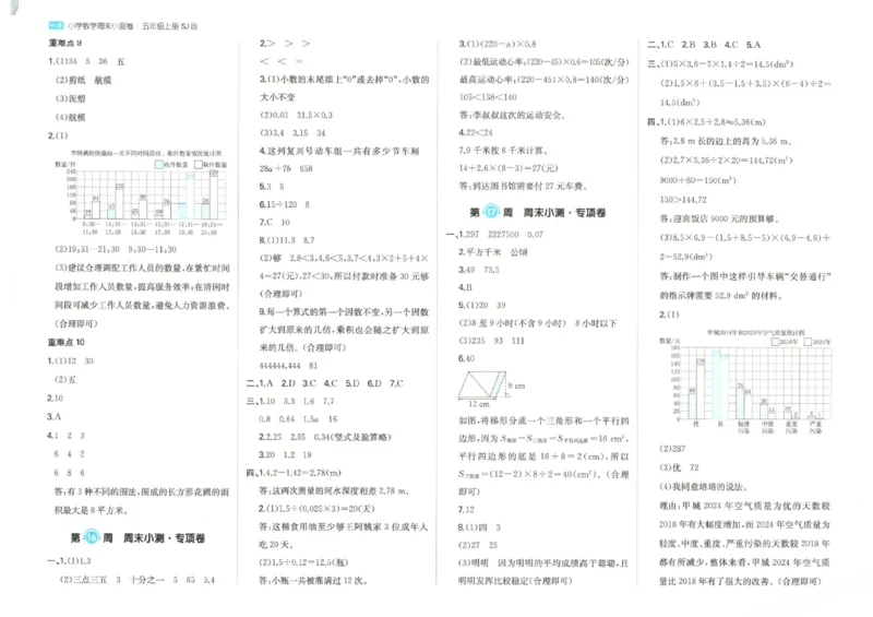 2025秋一本周末小测卷数学5上SJ_小学语数英上册《一本周末小测卷》_25秋1-6年级上册数学苏教版一本周末小测卷