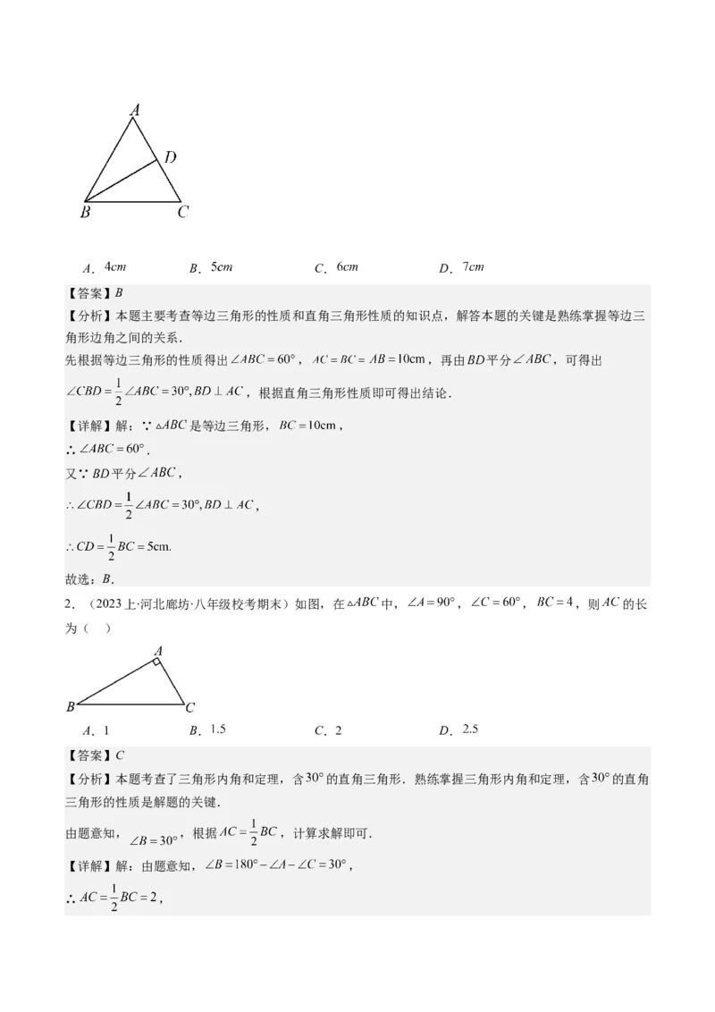 第一章第02讲等边三角形的性质与判定(4类热点题型讲练)（解析版）_北师大初中数学_8下-北师大版初中数学_旧版-可参考_05习题试卷
