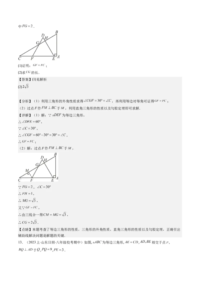第一章第02讲等边三角形的性质与判定(4类热点题型讲练)（解析版）_北师大初中数学_8下-北师大版初中数学_旧版-可参考_05习题试卷