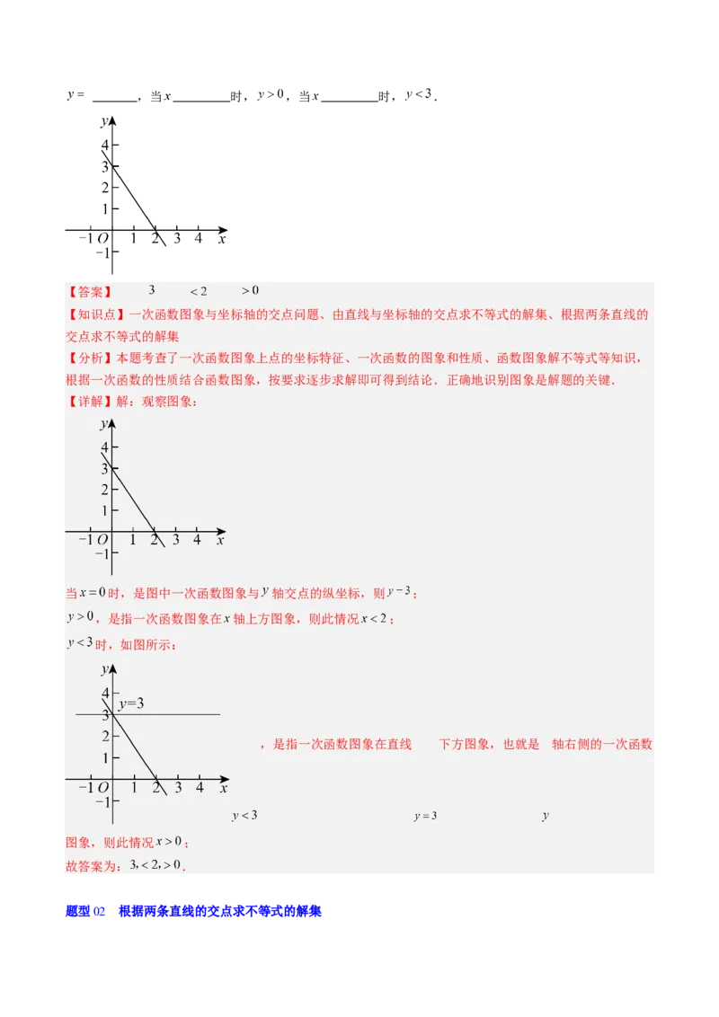 第二章第03讲一元一次不等式与一次函数（1个知识点+5类热点题型讲练+习题巩固）（解析版）_北师大初中数学_8下-北师大版初中数学_旧版-可参考