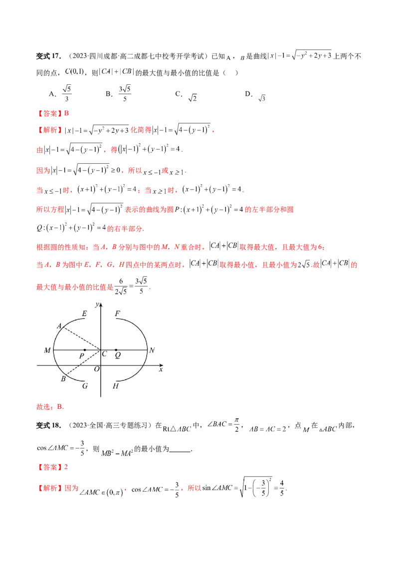 重难点突破01圆中的范围与最值问题（八大题型）（解析版）_2024年新高考资料_1.2024一轮复习_2024年高考数学一轮复习讲练测（新教材新高考）_第八章平面解析几何