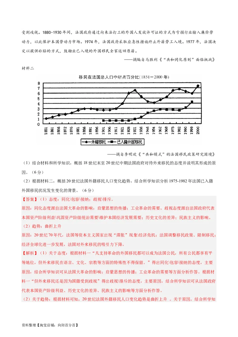 专题突破卷34人口迁徙、文化交融与认同（解析版）_07高考历史_新高考复习资料_2024年新高考复习资料_一轮复习资料_完2024年高考历史一轮复习考点通关卷（新高考通用）_专题突破卷