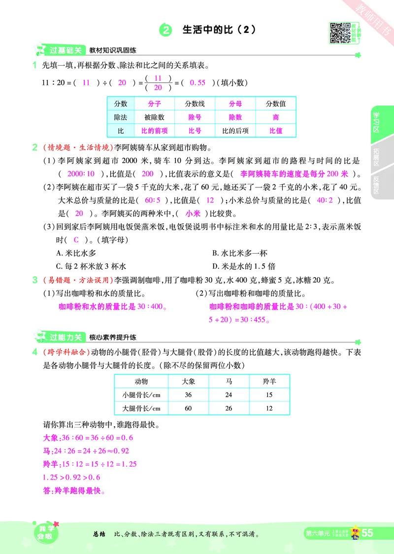 2025秋一遍过数学BSD6上教师用书（答案版）_25秋小学语数英1-6年级上册《一遍过》合集_25秋北师版数学《一遍过》1-6年级上_六年级