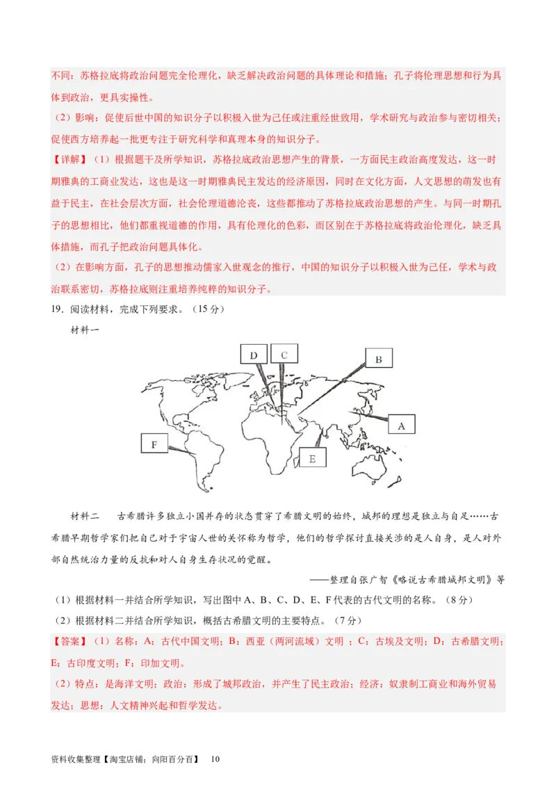专题突破卷11古代文明的产生与发展（解析版）_07高考历史_新高考复习资料_2024年新高考复习资料_一轮复习资料_完2024年高考历史一轮复习考点通关卷（新高考通用）_专题突破卷