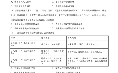 专题突破01中华文明起源到秦汉统一多民族封建国家的建立与巩固（原卷版）_07高考历史_新高考复习资料_2024年新高考复习资料_一轮复习资料_专题突破卷