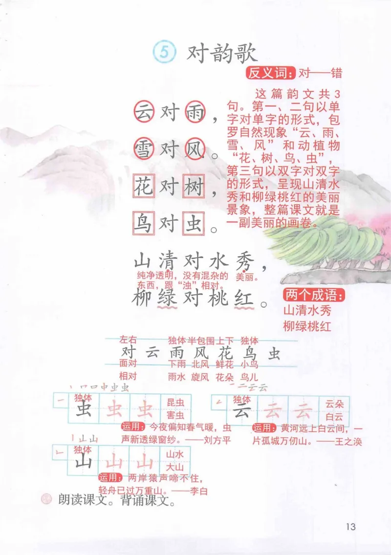 1年级上册_25秋1-6年级语文《课堂笔记》_1-6上册