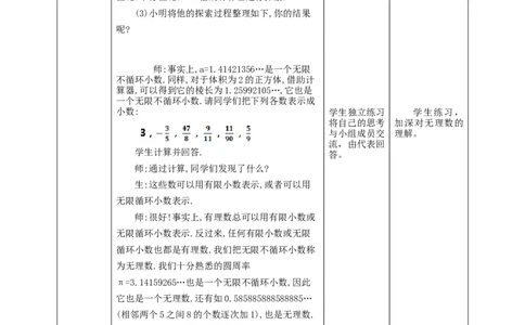 核心素养目标2.1认识无理数教学设计_北师大初中数学_8上-北师大版初中数学_旧版_01课件+教案核心素养目标_教案