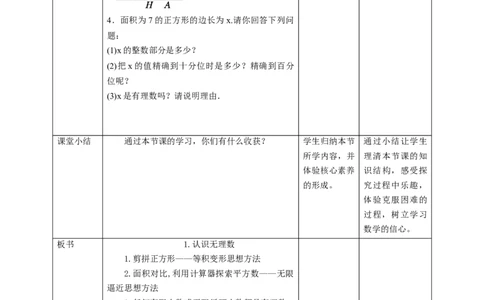 核心素养目标2.1认识无理数教学设计_北师大初中数学_8上-北师大版初中数学_旧版_01课件+教案核心素养目标_教案