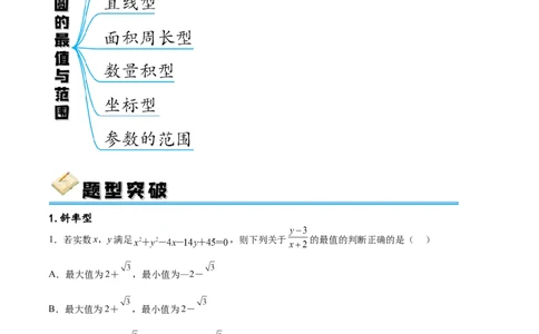 专题突破卷22求圆的最值与范围（解析版）_02高考数学_新高考复习资料_2024年新高考资料_一轮复习资料_完2024年高考数学一轮复习考点通关卷（新高考）_专题突破卷